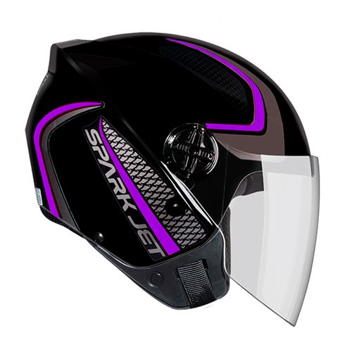 CAPACETE EBF SPARK-JET-SPEED-PRETO-COM-LILAS